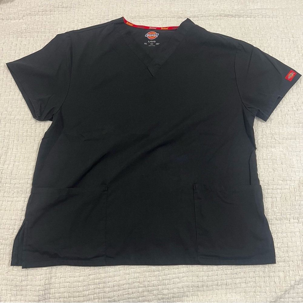 Dickies EDS Signature Womens V-Neck Scrub Top Black Large